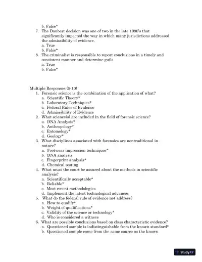 Test Bank For Forensic Science, 4th Edition - Page 12 preview image