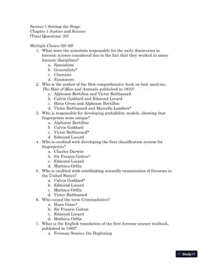 Test Bank For Forensic Science, 4th Edition - Page 6 preview image