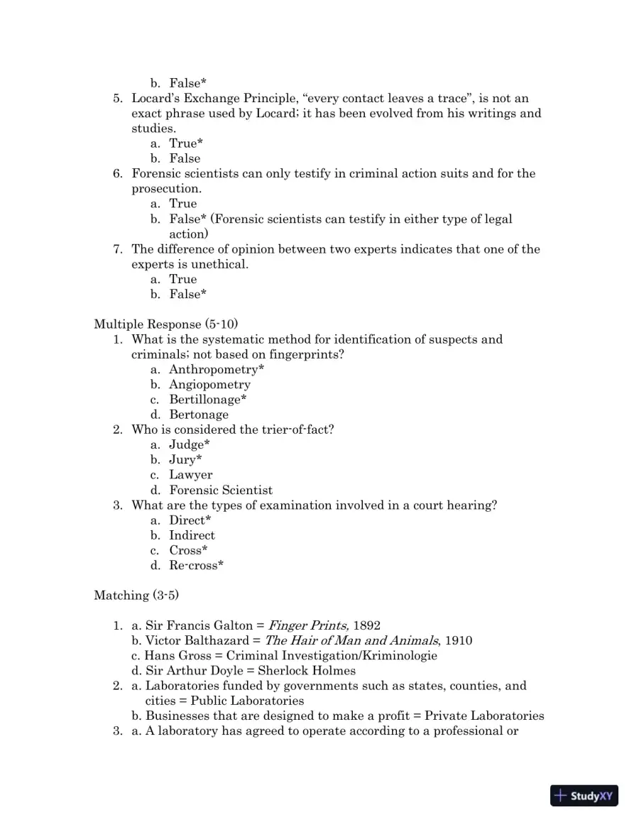 Test Bank For Forensic Science, 4th Edition, page 8