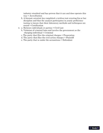 Test Bank For Forensic Science, 4th Edition - Page 9 preview image