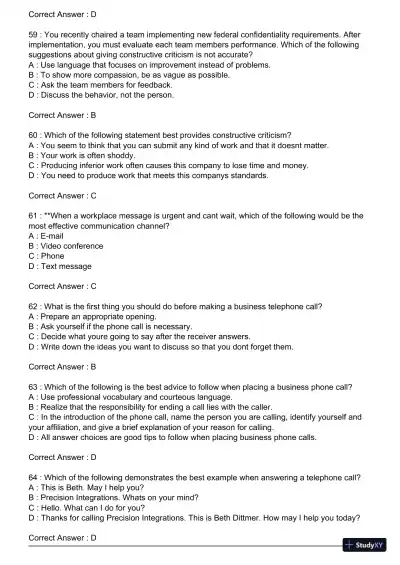 Test Bank For Essentials of Business Communication, 11th Edition - Page 25 preview image