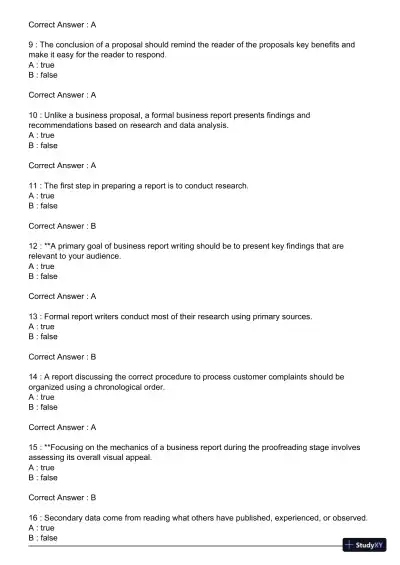 Test Bank For Essentials of Business Communication, 11th Edition - Page 3 preview image