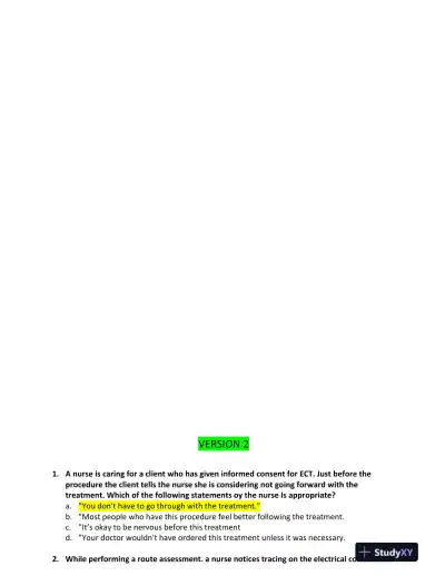 ATI Childcare Predictor Exam With Answers (182 Solved Questions) - Page 1 preview image