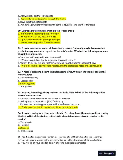 ATI Childcare Predictor Exam With Answers (182 Solved Questions) - Page 11 preview image
