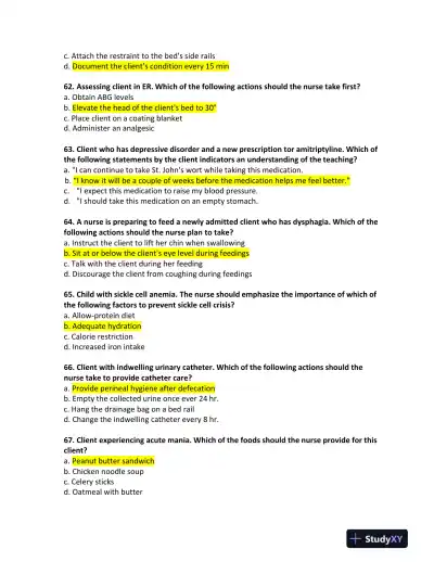 ATI Childcare Predictor Exam With Answers (182 Solved Questions) - Page 13 preview image