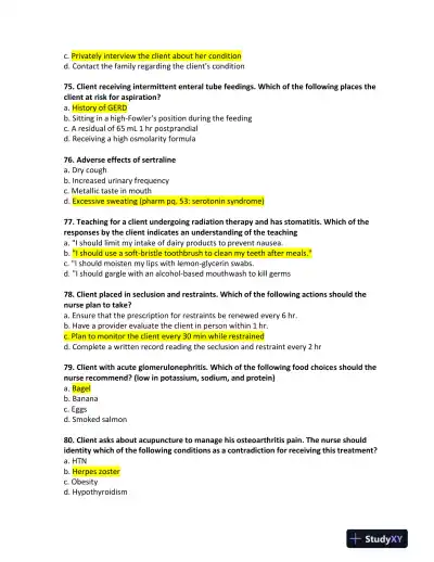 ATI Childcare Predictor Exam With Answers (182 Solved Questions) - Page 15 preview image