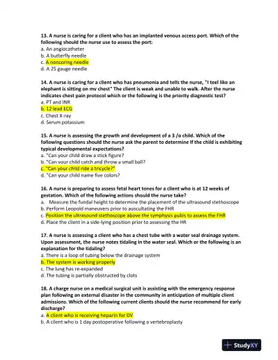 ATI Childcare Predictor Exam With Answers (182 Solved Questions) - Page 5 preview image
