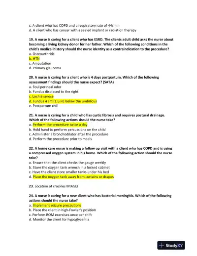 ATI Childcare Predictor Exam With Answers (182 Solved Questions) - Page 6 preview image