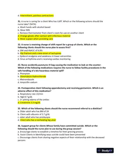 ATI Childcare Predictor Exam With Answers (182 Solved Questions) - Page 8 preview image