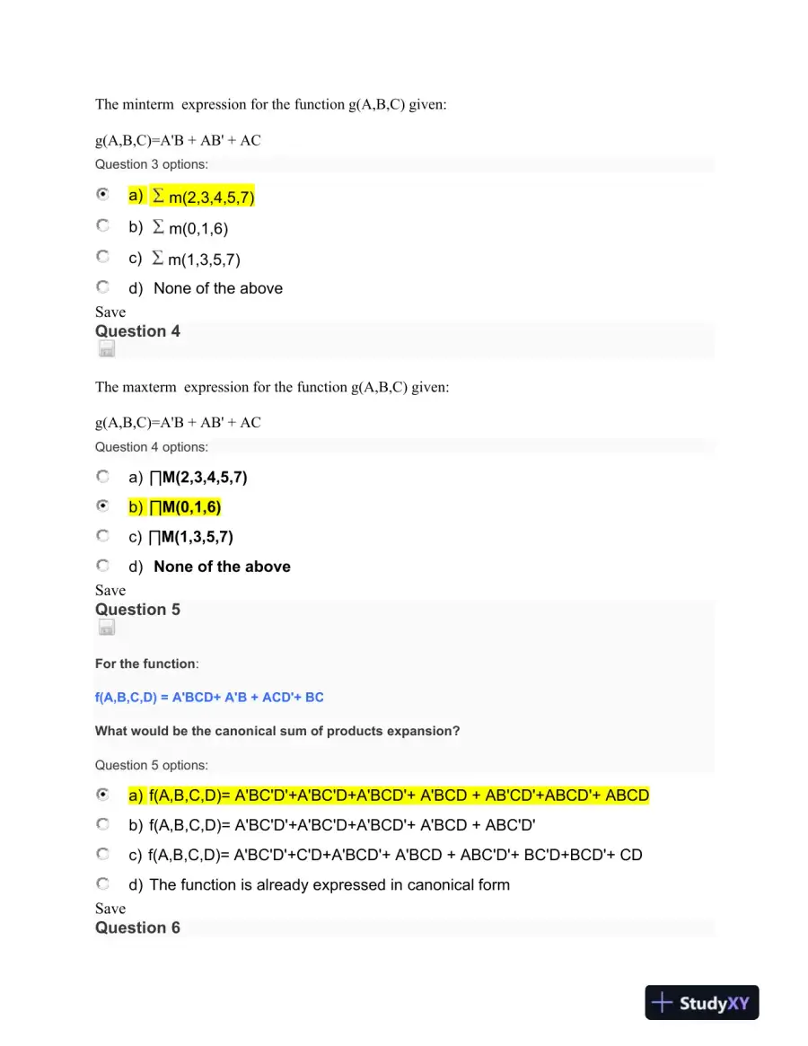 Digital Logic Design and Boolean Algebra Assignment, page 3