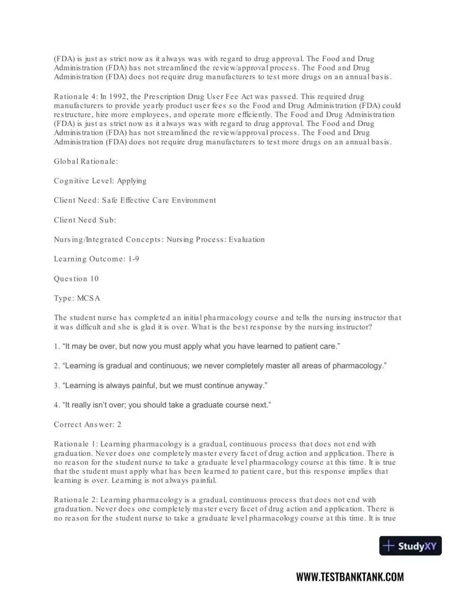 Pharmacology For Nurses: A Pathophysiologic Approach , 4th Edition Test Bank, page 12