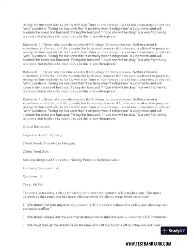 Pharmacology For Nurses: A Pathophysiologic Approach , 4th Edition Test Bank - Page 15 preview image