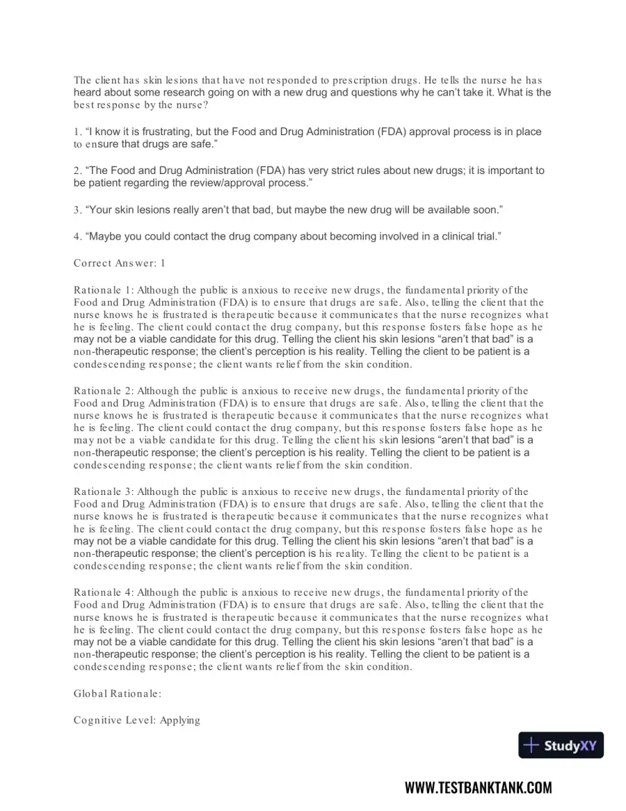 Pharmacology For Nurses: A Pathophysiologic Approach , 4th Edition Test Bank, page 17