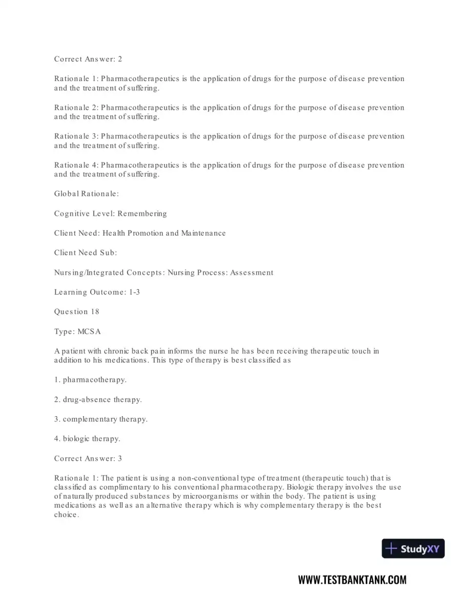 Pharmacology For Nurses: A Pathophysiologic Approach , 4th Edition Test Bank, page 20