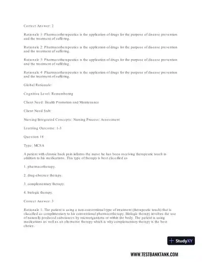 Pharmacology For Nurses: A Pathophysiologic Approach , 4th Edition Test Bank - Page 20 preview image