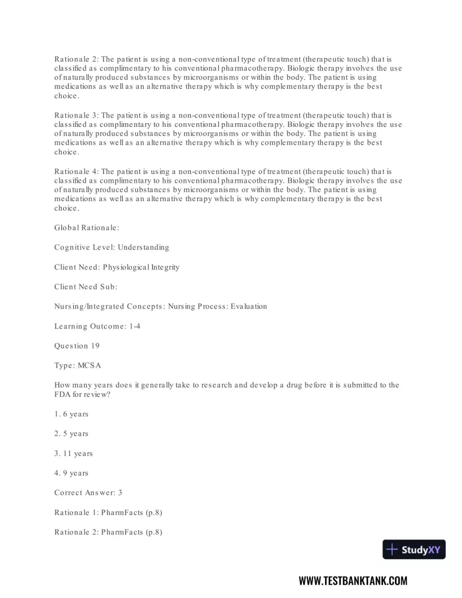 Pharmacology For Nurses: A Pathophysiologic Approach , 4th Edition Test Bank, page 21
