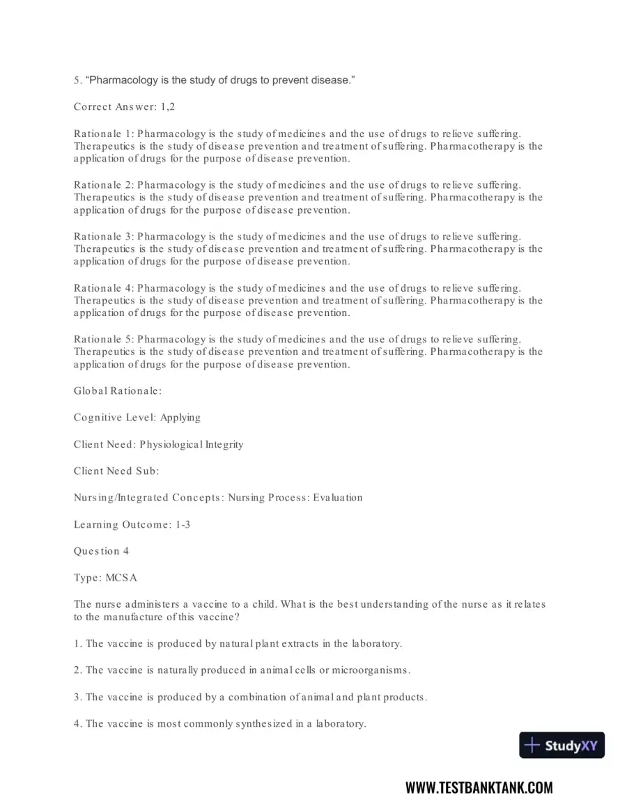 Pharmacology For Nurses: A Pathophysiologic Approach , 4th Edition Test Bank, page 5