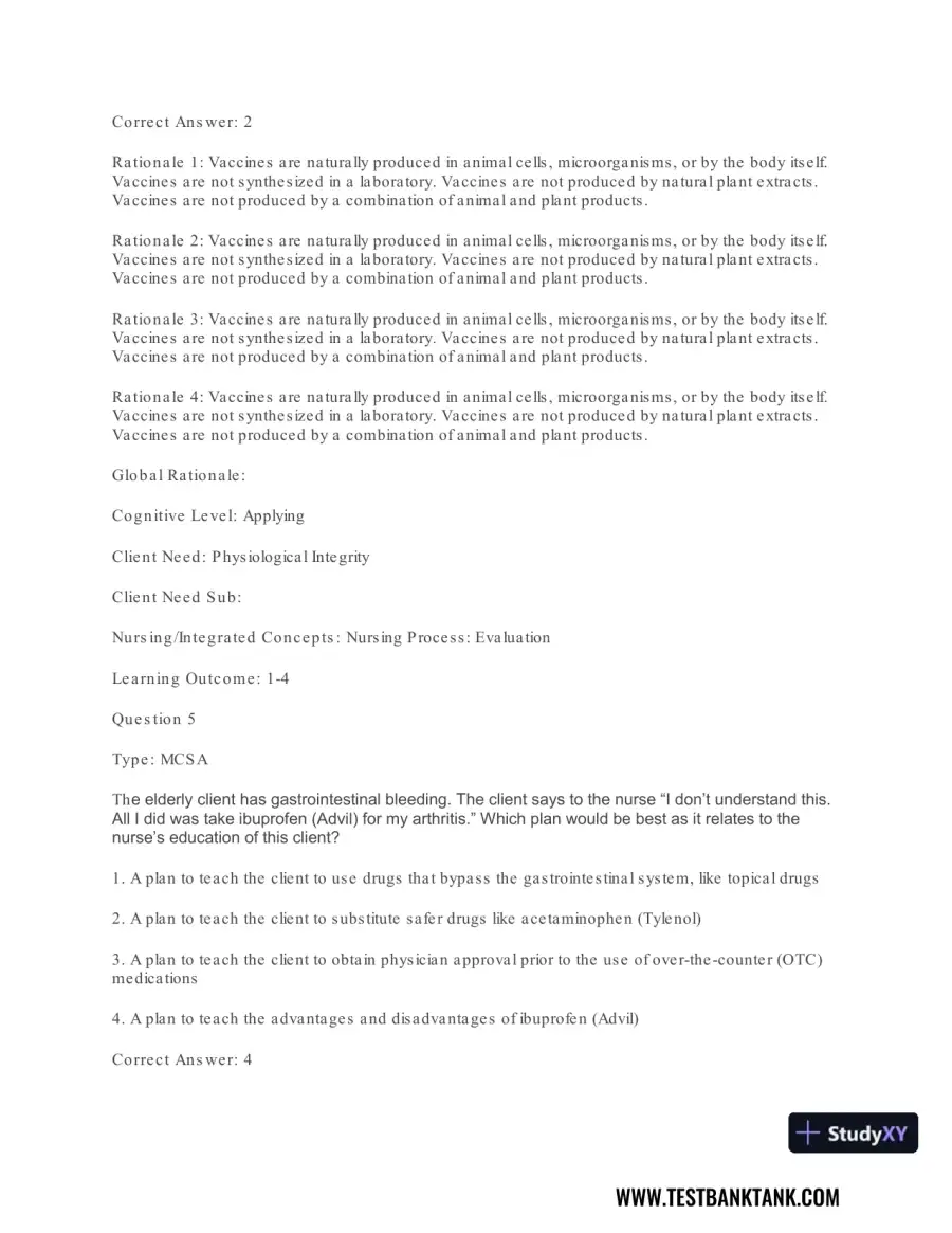 Pharmacology For Nurses: A Pathophysiologic Approach , 4th Edition Test Bank, page 6