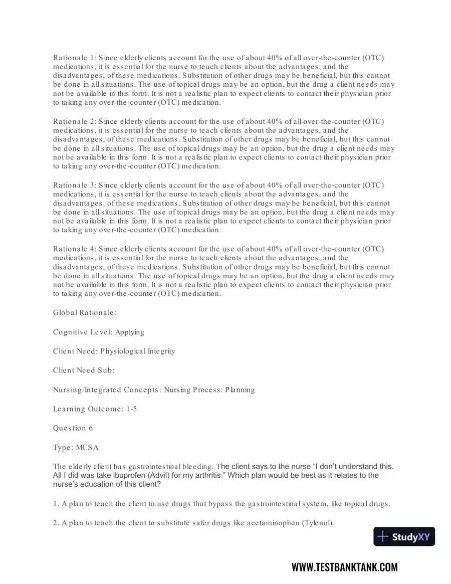 Pharmacology For Nurses: A Pathophysiologic Approach , 4th Edition Test Bank, page 7