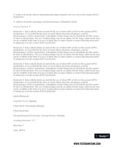 Pharmacology For Nurses: A Pathophysiologic Approach , 4th Edition Test Bank - Page 8 preview image