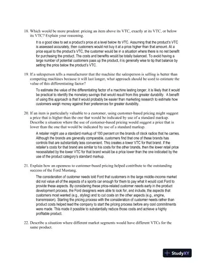 Solution Manual for Pricing Strategies: A Marketing Approach, 1st Edition - Page 15 preview image