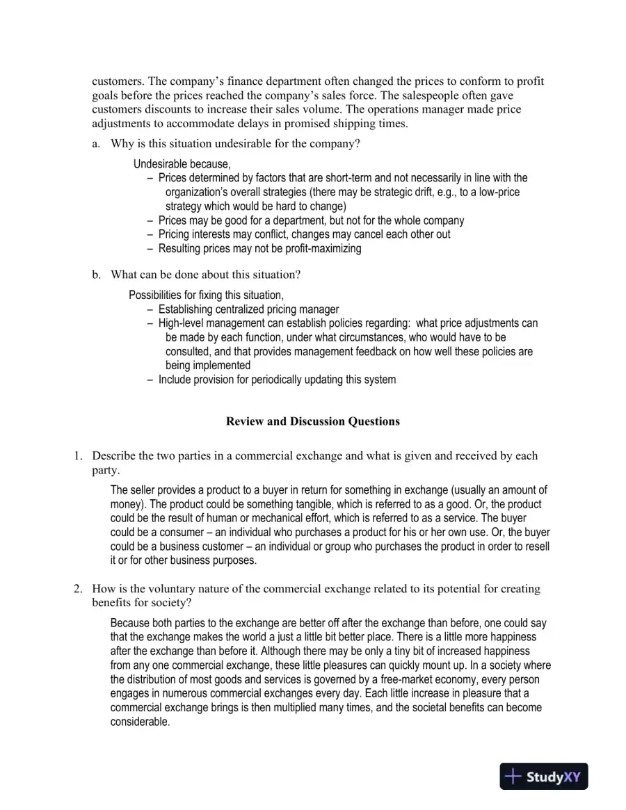Solution Manual for Pricing Strategies: A Marketing Approach, 1st Edition, page 4