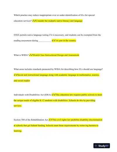 WGU Education Practice Exam With Answers (243 Solved Questions) - Page 3 preview image