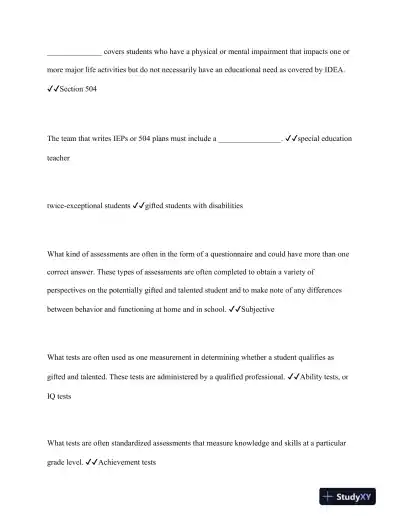 WGU Education Practice Exam With Answers (243 Solved Questions) - Page 8 preview image