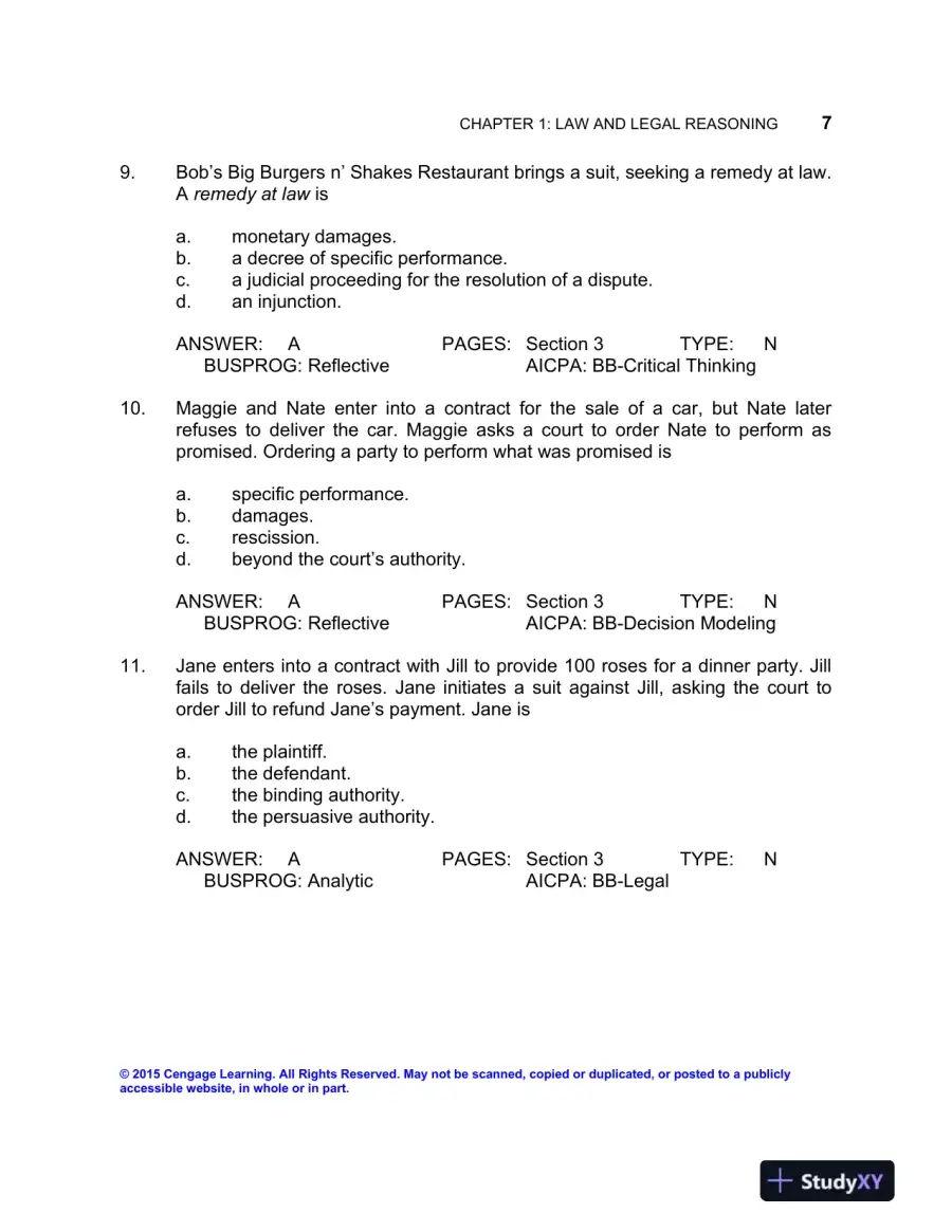 Test Bank For The Legal Environment Of Business: Text And Cases, 9th Edition, page 10