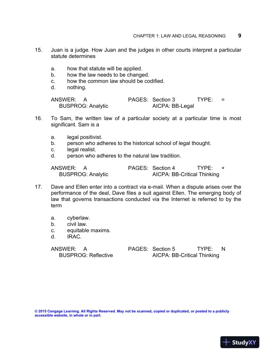Test Bank For The Legal Environment Of Business: Text And Cases, 9th Edition, page 12