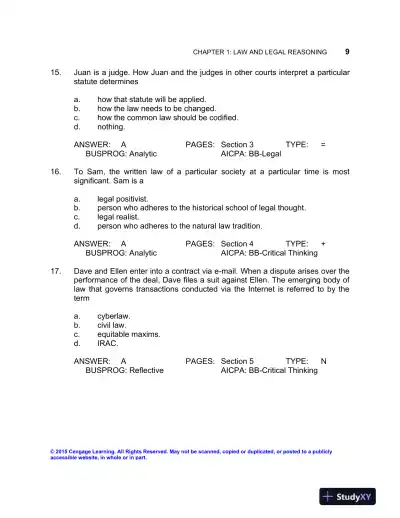 Test Bank For The Legal Environment Of Business: Text And Cases, 9th Edition - Page 12 preview image
