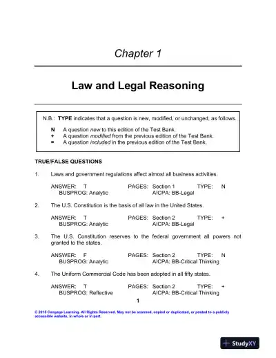 Test Bank For The Legal Environment Of Business: Text And Cases, 9th Edition - Page 4 preview image