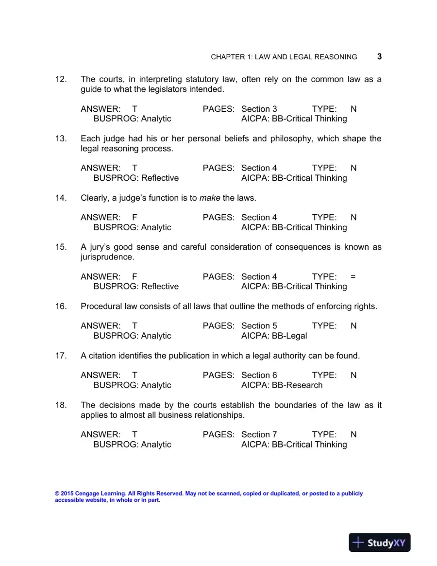 Test Bank For The Legal Environment Of Business: Text And Cases, 9th Edition, page 6