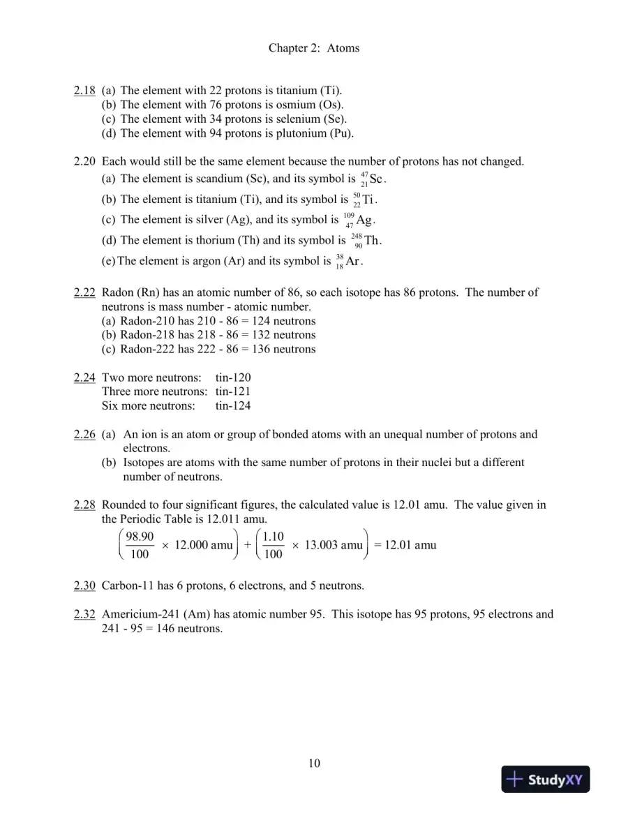 Solution Manual For Introduction to General, Organic, and Biochemistry, 12th Edition, page 11