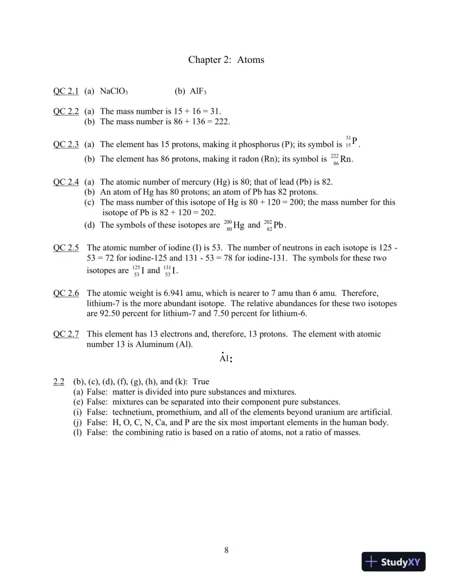 Solution Manual For Introduction to General, Organic, and Biochemistry, 12th Edition, page 9