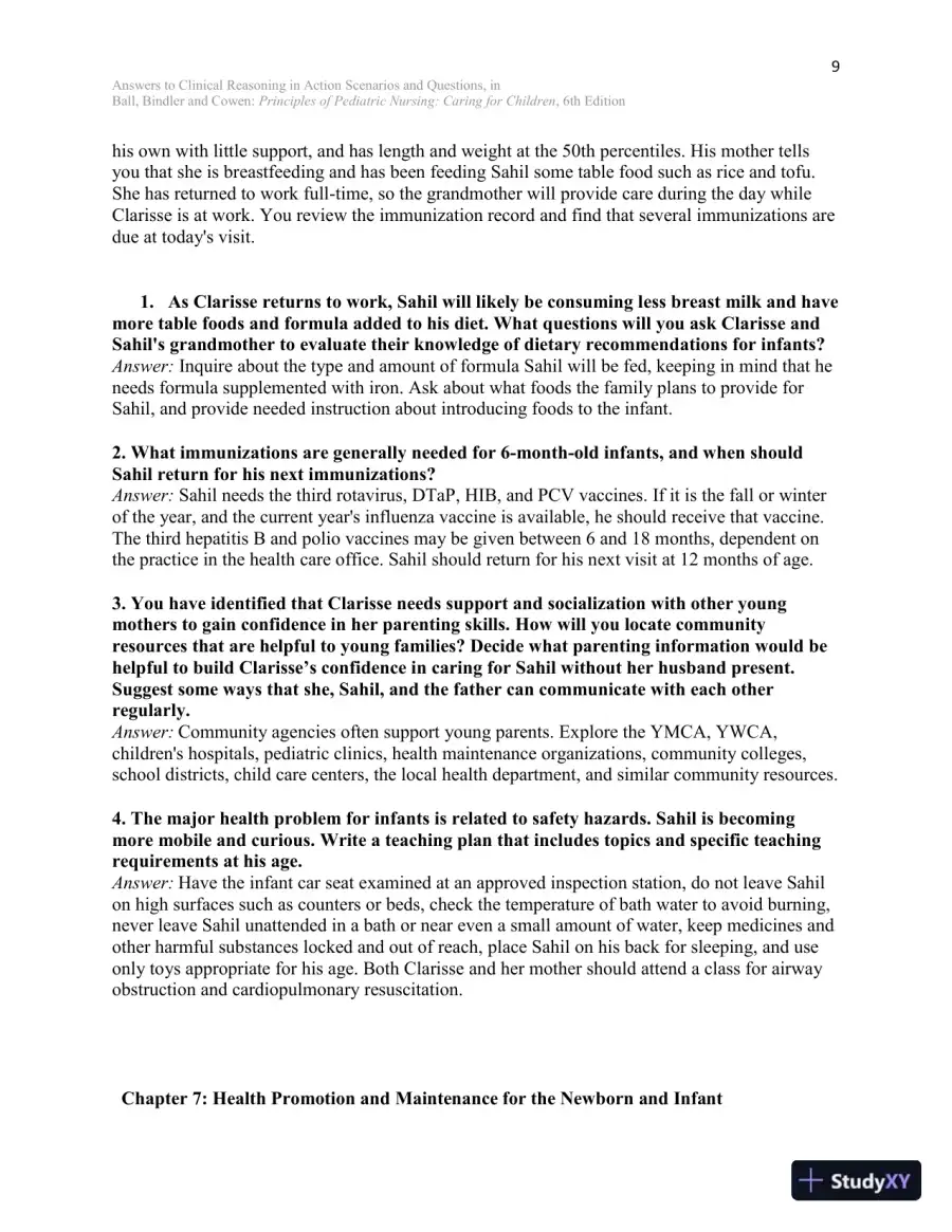 Solution Manual for Principles of Pediatric Nursing Caring for Children, 6th Edition, page 10