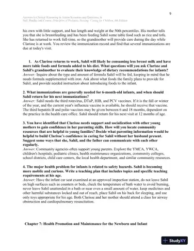 Solution Manual for Principles of Pediatric Nursing Caring for Children, 6th Edition - Page 10 preview image