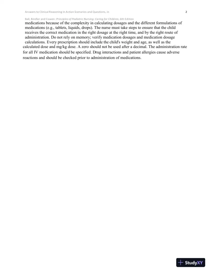 Solution Manual for Principles of Pediatric Nursing Caring for Children, 6th Edition, page 3