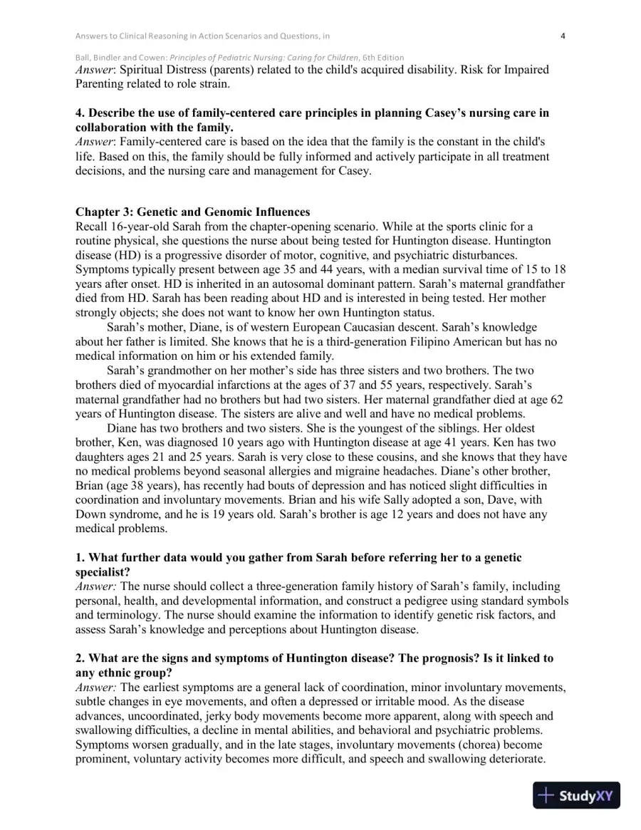 Solution Manual for Principles of Pediatric Nursing Caring for Children, 6th Edition, page 5