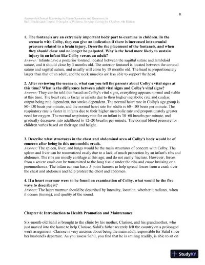 Solution Manual for Principles of Pediatric Nursing Caring for Children, 6th Edition - Page 9 preview image