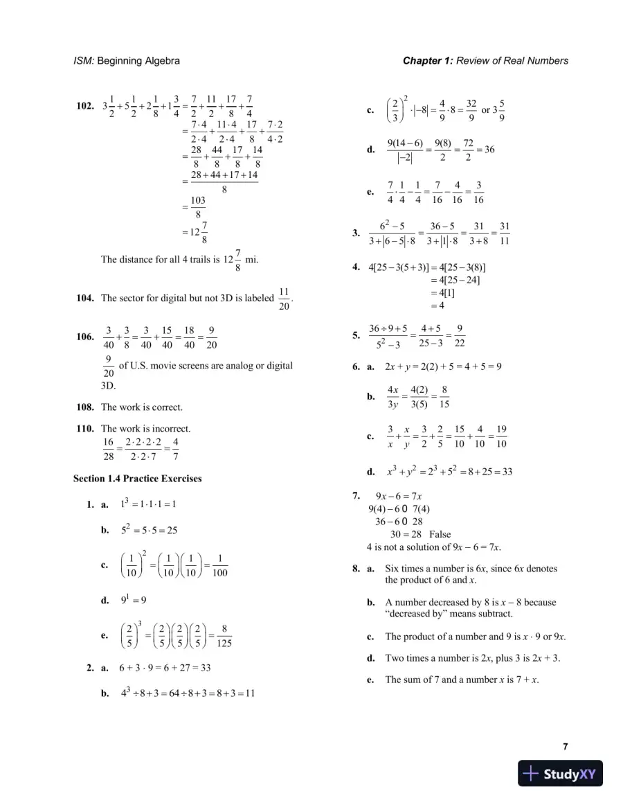 Solution Manual for Beginning Algebra, 7th Edition, page 10