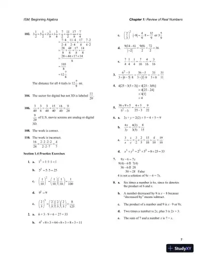 Solution Manual for Beginning Algebra, 7th Edition - Page 10 preview image