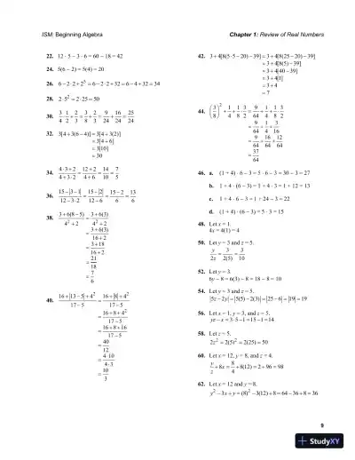 Solution Manual for Beginning Algebra, 7th Edition - Page 12 preview image