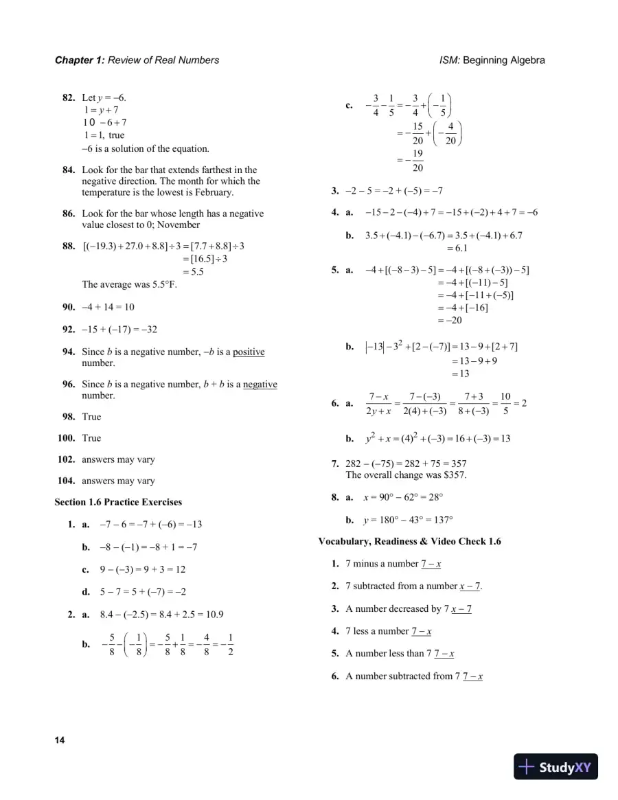 Solution Manual for Beginning Algebra, 7th Edition, page 17