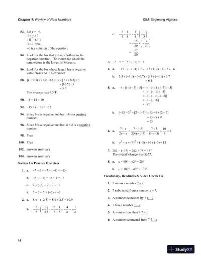 Solution Manual for Beginning Algebra, 7th Edition - Page 17 preview image