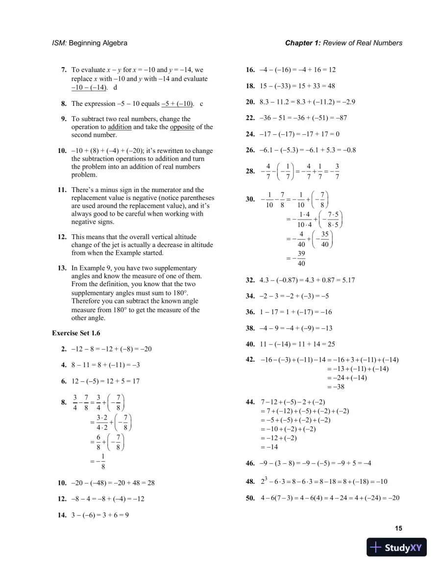 Solution Manual for Beginning Algebra, 7th Edition, page 18