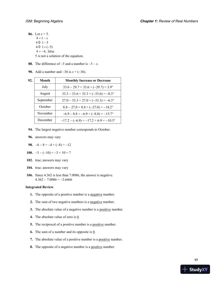 Solution Manual for Beginning Algebra, 7th Edition, page 20