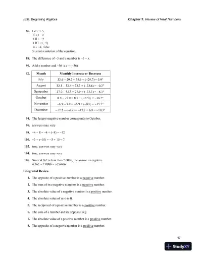 Solution Manual for Beginning Algebra, 7th Edition - Page 20 preview image
