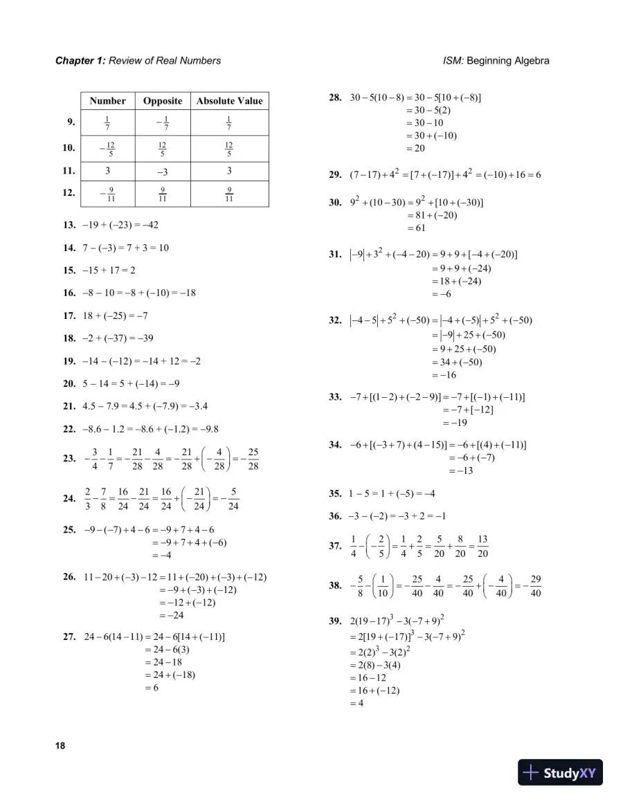 Solution Manual for Beginning Algebra, 7th Edition, page 21