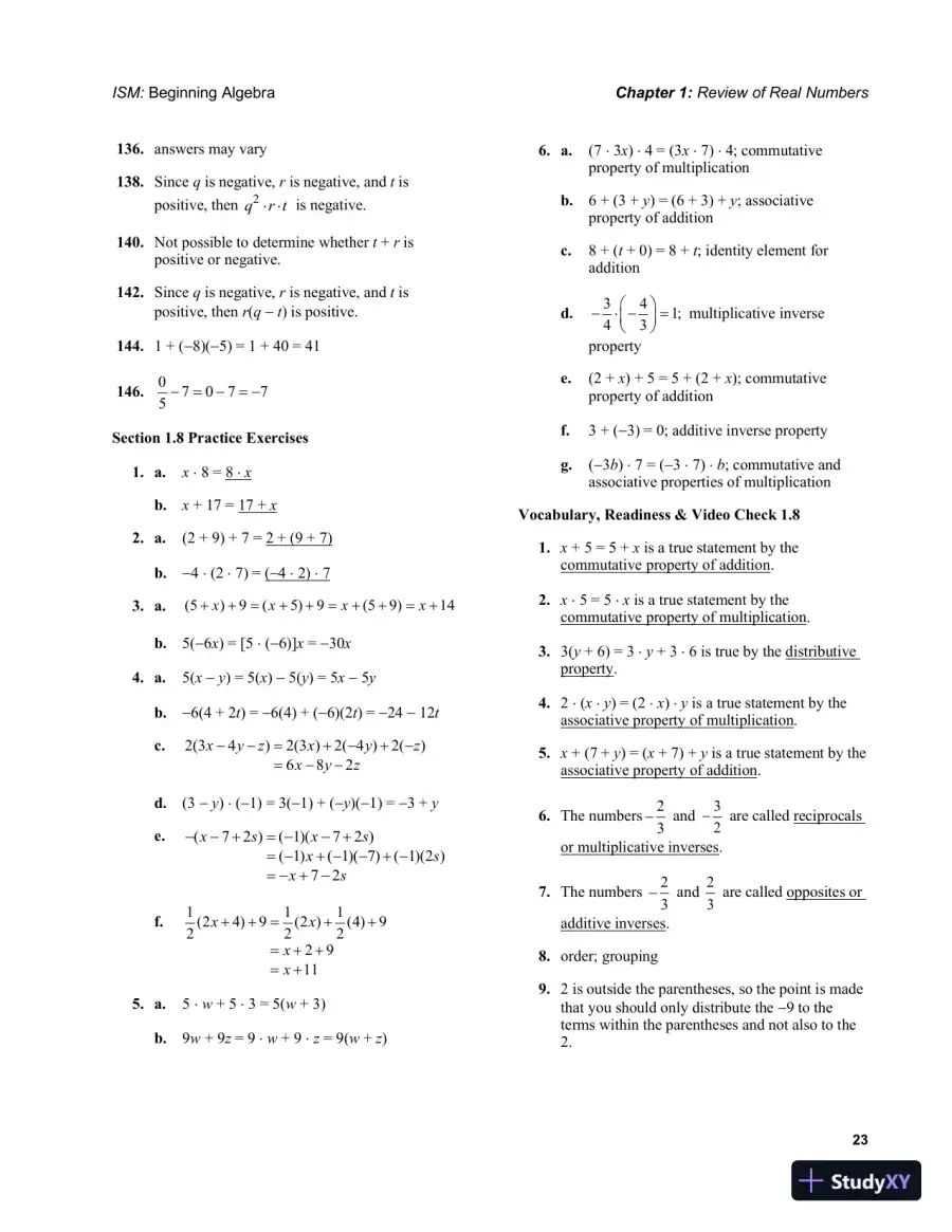 Solution Manual for Beginning Algebra, 7th Edition, page 26